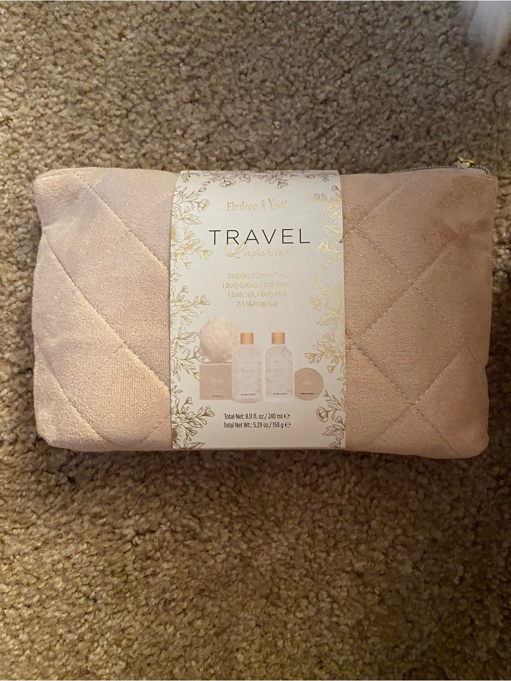 Elmtree & York Travel Kit Cosmetic Pouch - Blush Pink